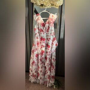 JJ's House Floral Dress with Ruffle Detail